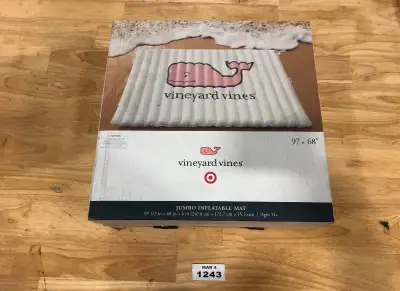 Brand new in box Jumbo 97" x 68" whale mat or sprinkler 67”x23” $25 each or Vineyard Vines Inflatabl...