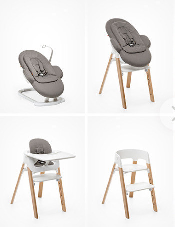 Stokke Steps high chair + bouncer dans Nourriture et chaises hautes  à Ville de Montréal