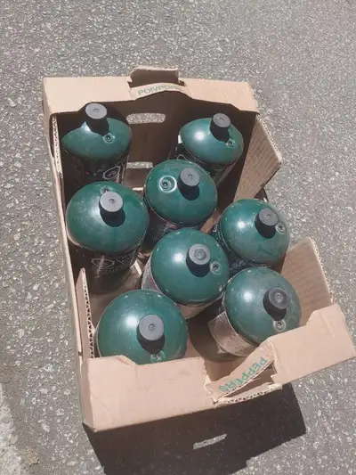 Coleman 1lbs propane cylinders for portable BBQ, View more
