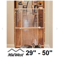 Wire Mesh Pet Safety Gate, 44" Tall and Expands 29-50" Wide- NEW