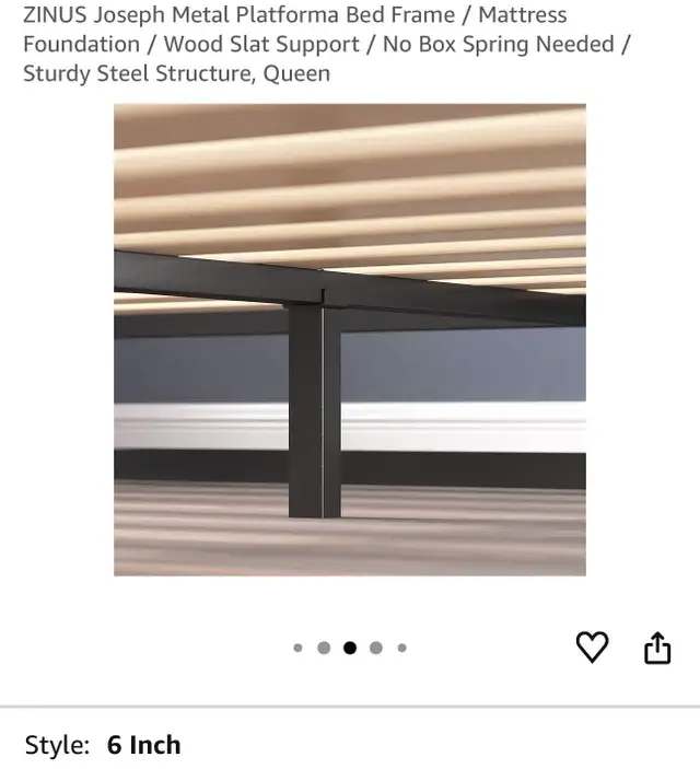 Queen bed frame with slat / Cadre de grand lit avec sommier in Beds & Mattresses in Longueuil / South Shore - Image 4