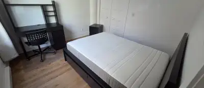 Chambre IKEA lit double MALM brun+tiroirs+matelas+bureau+chevet, View more