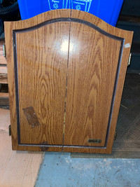 17” Dart Boards and solid wood Cabinet