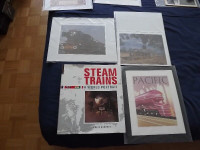 4 STEAM ENGINE TRAINS ITEMS BUNDLE DEAL/1 BOOK+3 PICTURES