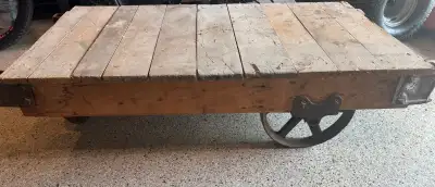 Selling a vintage grain cart. It’s unfinished with original patina. Cart was made in Quebec by Matth...