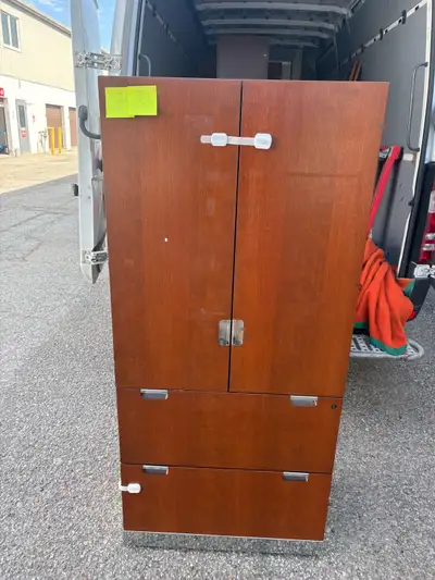 Free delivery used Wooden Cabinet with Shelves and Drawers, View more