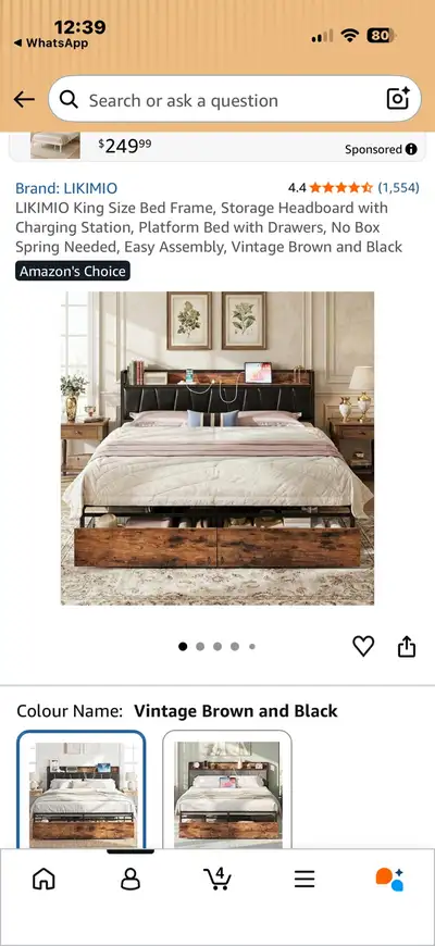 Bed frame and mattress , View more
