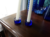 Cobalt Blue Candle Holders