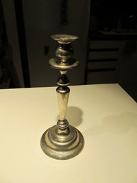 White brass candle holder 12" high.