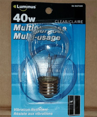 NEW Case of 12 Luminus 40W Vibration Resistant A15 Clear Bulbs