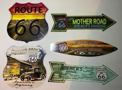 7 Various Route 66 USA Metal Signs Home Decor, View more