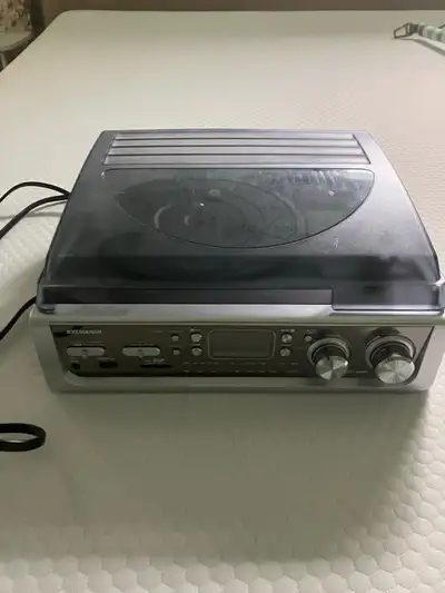 turntable with built in radio and speakers , View more