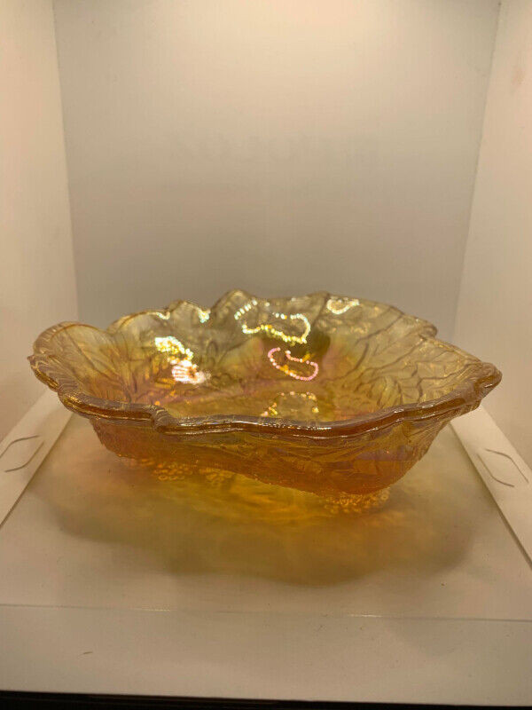 Vintage Amber Gold Carnival Glass in Arts & Collectibles in Fredericton - Image 2