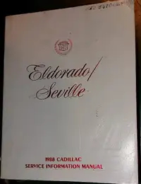 1988 Eldorado Seville Cadillac Service Manual