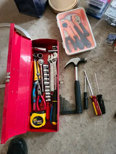 Various tools with  tool box, View more