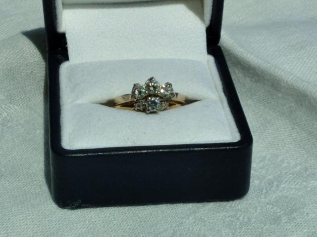 14K yellow gold diamond engagement set size 7.5 in Jewellery & Watches in Kitchener / Waterloo - Image 2