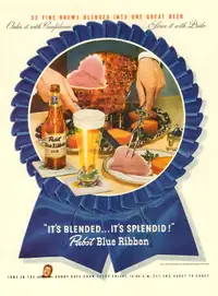 1946  authentic full-page magazine ad for Pabst Blue Ribbon Beer
