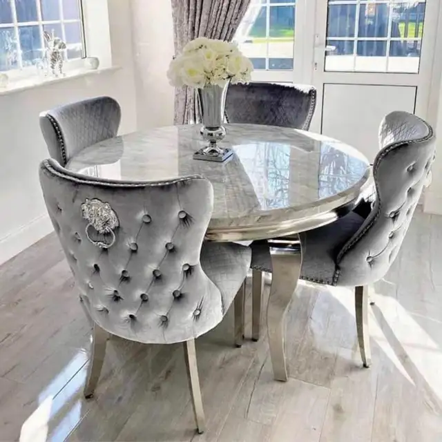 Grey Velvet Dining Set in Dining Tables & Sets in Hamilton - Image 2