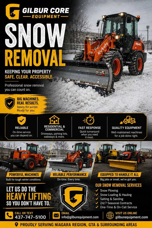 Gilbur Core Equipment Snow Removal Services