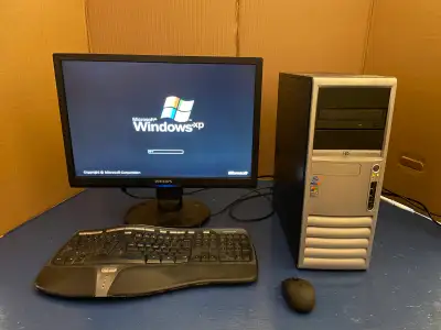 Computer Tower (HP) with Monitor, Keyboard, and Mouse, View more