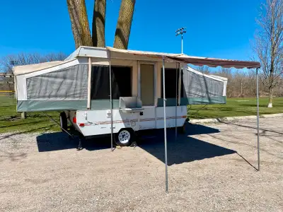Available for rent. Classic Pop-Up Tent Trailer that is great for families or couples looking for lo...