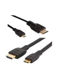 Micro HDMI/ Mini HDMI to HDMI Male Converter Cable 5 Ft