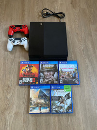 PS4 Console with 2 controllers and 5 games