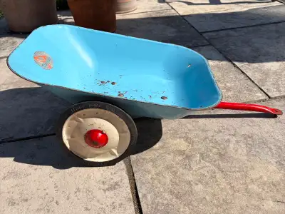 Vintage pedal car or tricycle pull trailer., View more