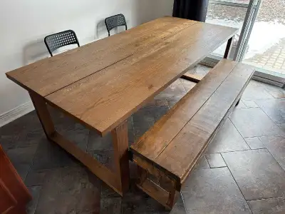 Combo - Ikea Morbylanga Dining Table + Wood Bench - Large, View more