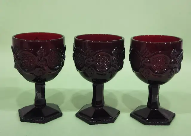 Avon 1876 Cape Cod Ruby Red Goblets65561366010369123