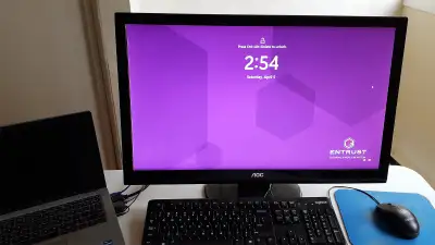 AOC 27" LCD Monitor for sale. Model E2725VH. Has built-in speakers, HDMI, DVI, and VGA ports. 16:9 a...