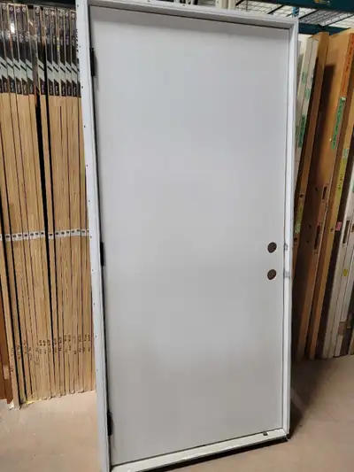36x80in Traditional Fiberglass Prehung Exterior Door RH outswing, View more