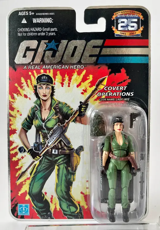 2007 GI JOE 25th Anniversary LADY JAYE on Foil Card NEW