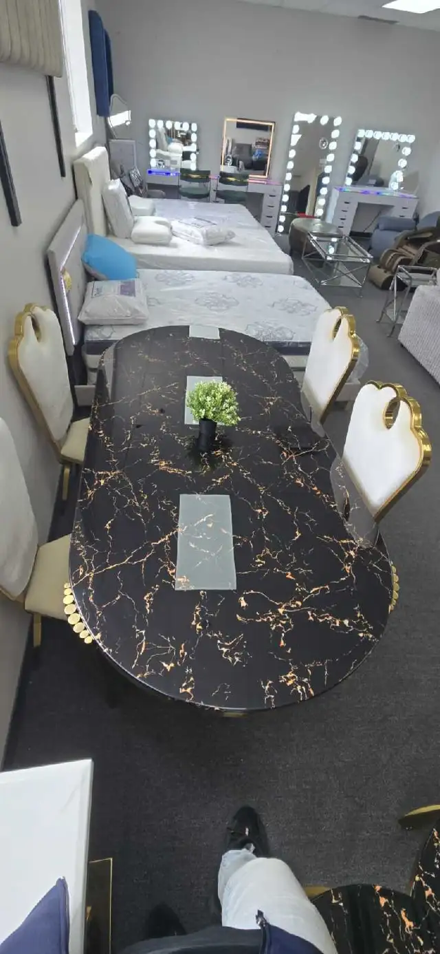 Brand New premium marble 7 piece dinning set for sale near me  in Dining Tables & Sets in Markham / York Region - Image 5