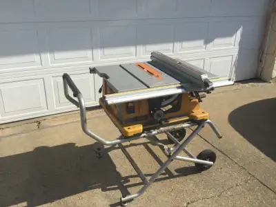 RIDGID 10" TABLESAW WITH FOLDING WHEELED STAND & ACCESSORIES, View more