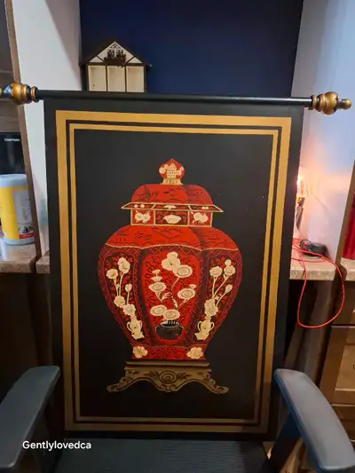 2014 Bombay Black & Red Ginger Jar Heavy Wall Picture, View more