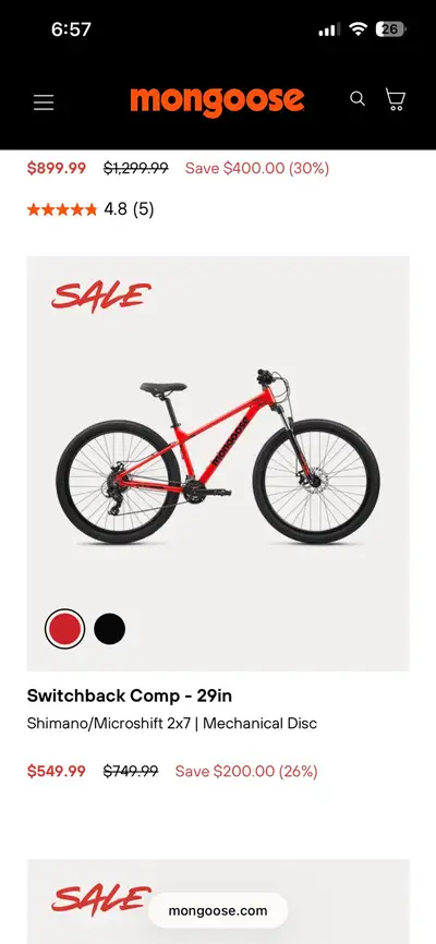 mongoose mountain bike , View more