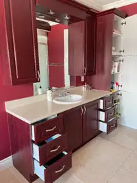BATHROOM VANITY WITH CABINET TOP, CUPBOARD, SINK AND FAUCET