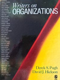 ISBN 9781412941020 WRITERS ON ORGANIZATIONS PUGH & HICKSON 6 Ed
