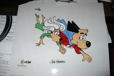 silk screen ltd edition 818/100 animation cel, based on characters from the 1964 underdog cartoon se...