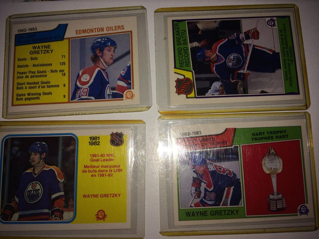 4 x 1980's opc Wayne Gretzky Edmonton Oilers Cards in Arts & Collectibles in Oshawa / Durham Region