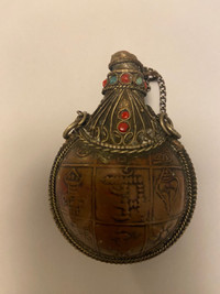 Antique tribal perfume bottle necklace 