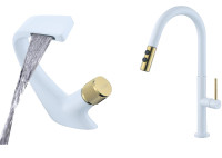 Brand name Faucets in white and gold brand new with warranty