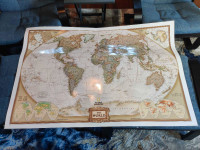 Laminated world map for sale