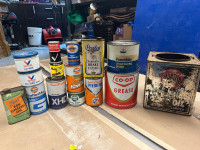 Oil Cans for sale. Gulf, Peerless, Valvoline Esso