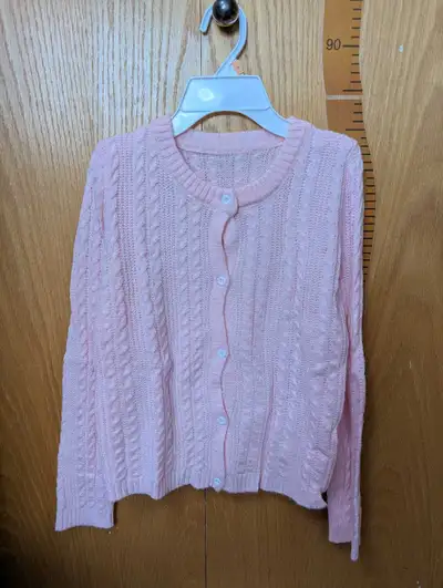 New girls pink cardigan sweater size 8/10 T, View more