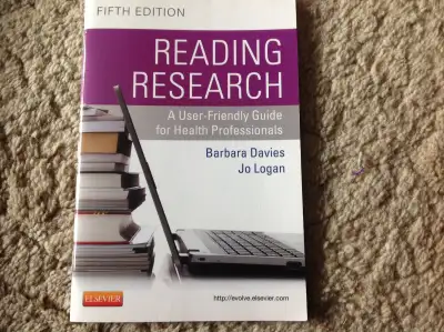 Nursing textbook called Reading Research by Davies and Logan, 5th edition. In new condition with no...