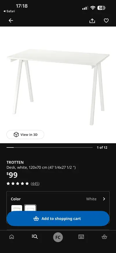 IKEA Trotten Table Office Desk, View more