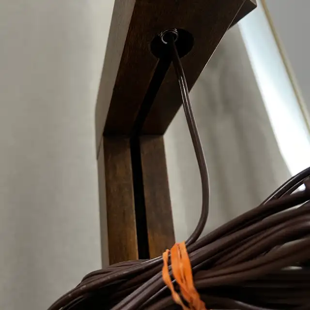 MCM Style Wooden Tripod Lamp w/ Hidden Cord Feature in Indoor Lighting & Fans in Gatineau - Image 7