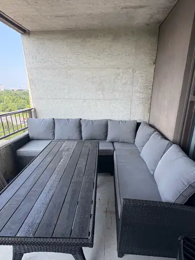 Large Outdoor Patio Sectional Set with Matching Table, View more